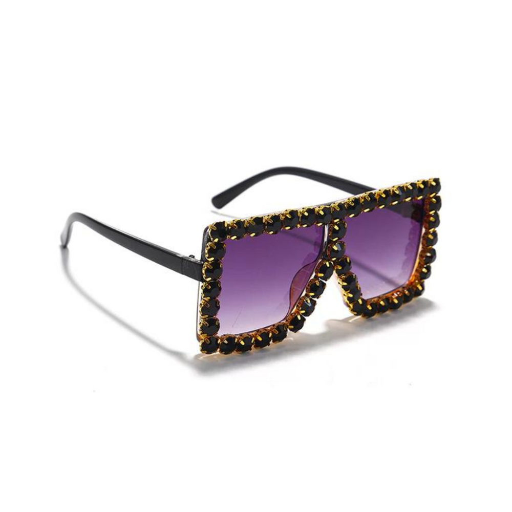 Black and Gold Rhinestone Glasses