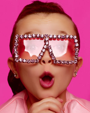 Pink Rhinestone Glasses