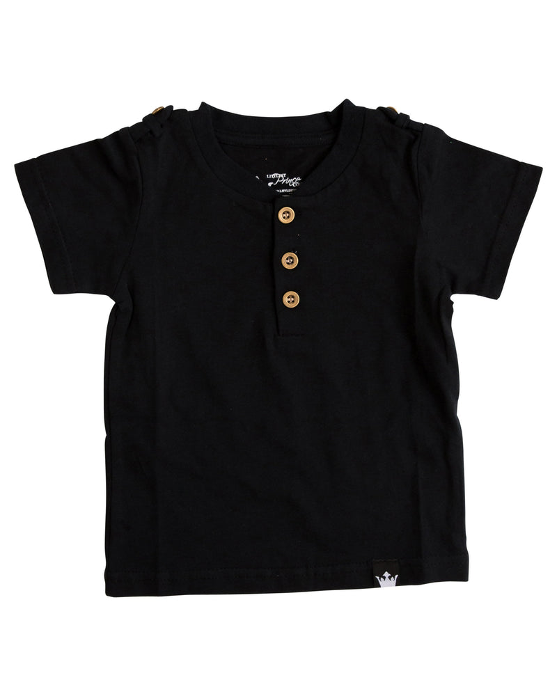 This cool t-shirt is super comfy and comes with military buttons on the sleeves. This casual Tee can even be worn under a nice sports jacket with jeans. This set is perfect for stylish brothers as well as for matching daddy!