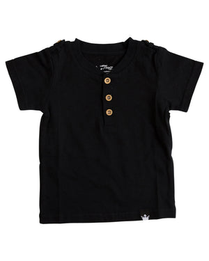 This cool t-shirt is super comfy and comes with military buttons on the sleeves. This casual Tee can even be worn under a nice sports jacket with jeans. This set is perfect for stylish brothers as well as for matching daddy!