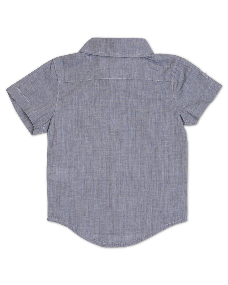 The Littlest Prince steel blue dress shirt can be worn casual with jeans or you can dress it up with one of our matching ties and bowties. This set is perfect for stylish brothers as well as for matching daddy!