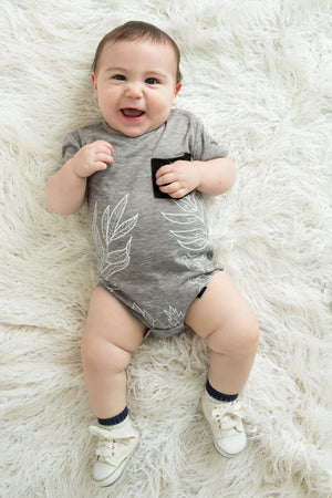 The Littlest Prince Gray & Black Tropical Tee is perfect for island vacations or Spring/Summer days. The tropical print along with the bold  colors will definitely have your little man standing out. This set is perfect for stylish brothers as well as for matching daddy!